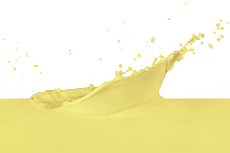vanilla milk splash isolated on white backgroundの写真素材