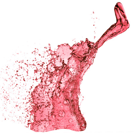 red wine splash, isolated on white backgroundの写真素材