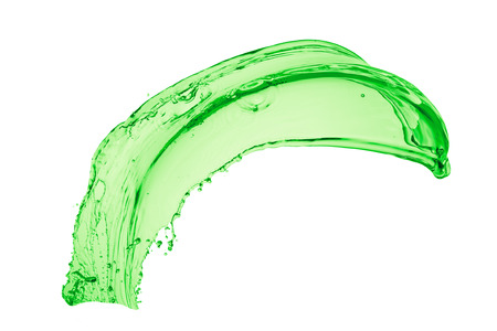 green juice splash on white backgroundの写真素材
