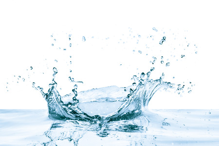 water splash with reflection, isolatedの写真素材