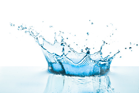 water splash with reflection