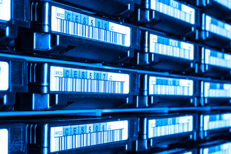 storage tapes in internet data center roomのeditorial素材