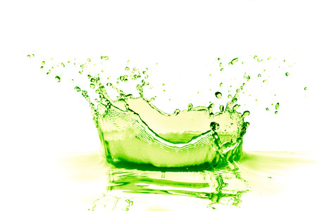 lime drink splash on white backgroundの写真素材
