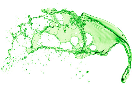 green juice splash on white backgroundの写真素材