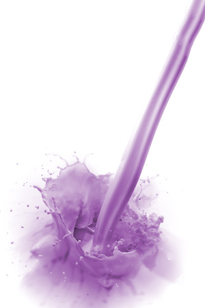 blueberry drink splashing on white backgroundの写真素材