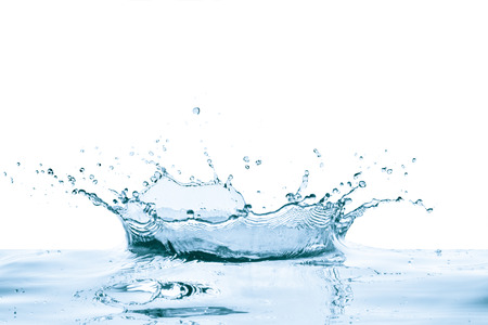 water splash with reflection, isolatedの写真素材