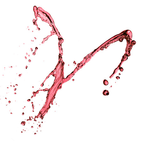 red wine splash, isolated on white backgroundの写真素材
