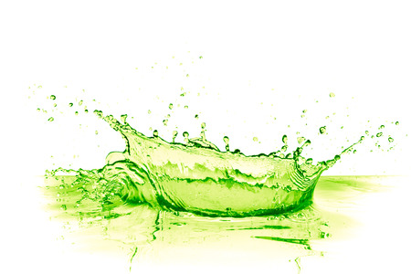 lime drink splash on white backgroundの写真素材