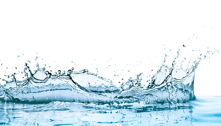 water splash with reflection, isolatedの写真素材