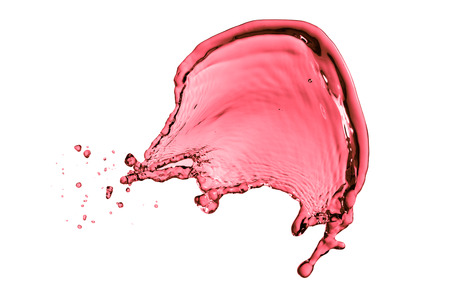 red wine splash, isolated on white backgroundの写真素材