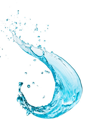 turquoise water splash isolated on white backgroundの写真素材