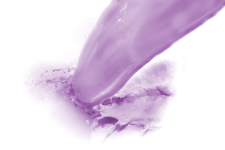 blueberry drink splashing on white backgroundの写真素材