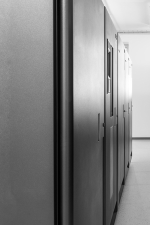 network server room with racks