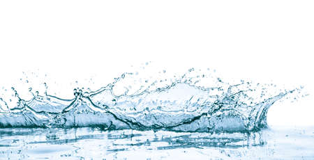 water splash with reflection, isolated