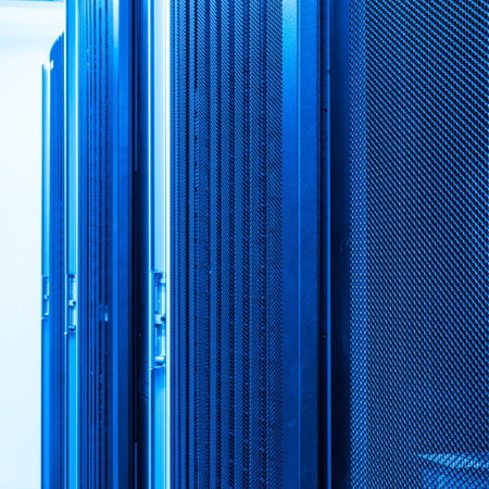 network server room with racks