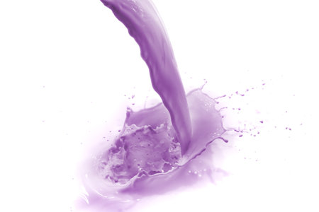 blueberry drink splashing on white backgroundの写真素材