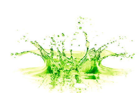 lime drink splash on white backgroundの写真素材