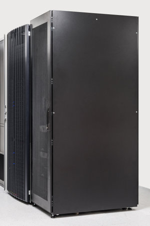 network server room with racks