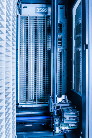 data storage tapes inside data cloudの写真素材
