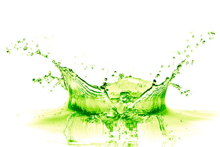 lime drink splash on white backgroundの写真素材