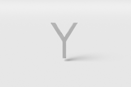 letter Y 3D texture gray glassの写真素材