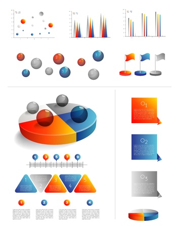  Presentation template for infographics with pie chart diagram  Web elements のイラスト素材