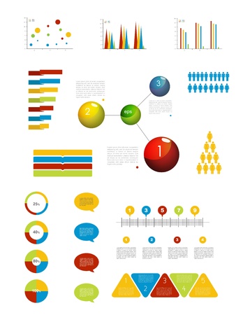 Presentation template for infographics with pie chart diagram  Web elements のイラスト素材