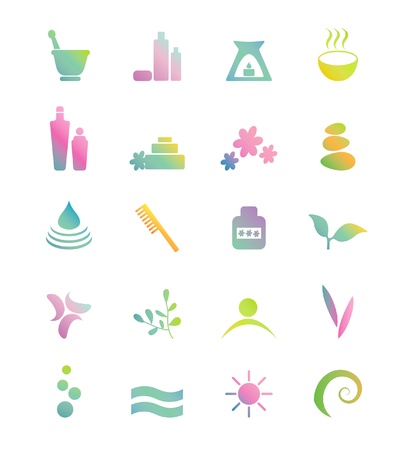 Wellness, spa, beauty and  nature icons sets isolated on whiteのイラスト素材