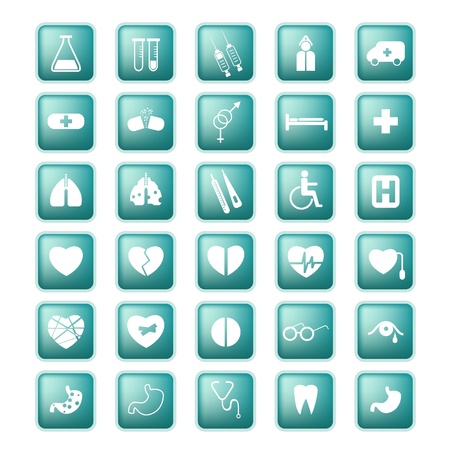 Medical set icon buttons のイラスト素材