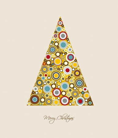 Christmas card  Stylized Christmas tree  Circle patern  Vector backgroun Illustration のイラスト素材