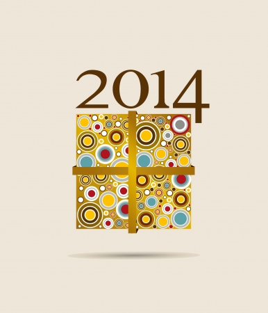 Happy new year 2014 greeting card design  のイラスト素材