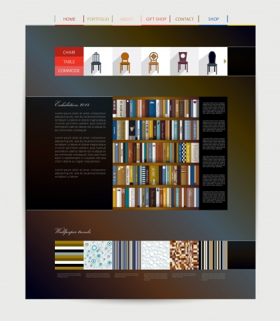 Web page layout  Furniture company  のイラスト素材