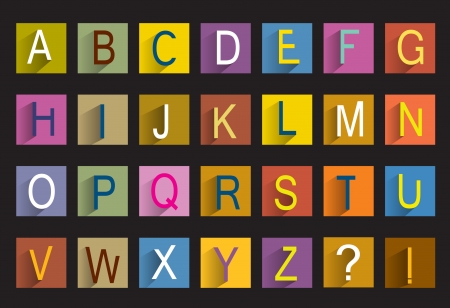 Vector flat icon alphabet  Colorful sign collection  のイラスト素材