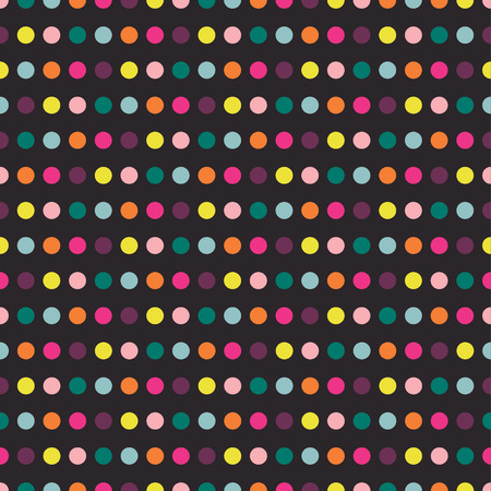 Color dot seamless repeat pattern on black background  のイラスト素材