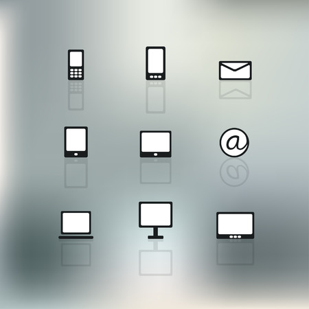 Communication flat icon on blur のイラスト素材
