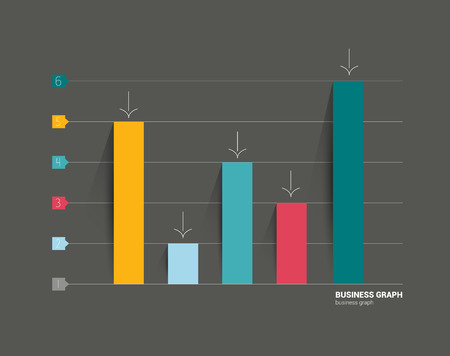 Example of business flat design graph on black background  Infographics chart  のイラスト素材