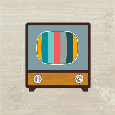 Retro fashion wood television  Vector illustration  のイラスト素材