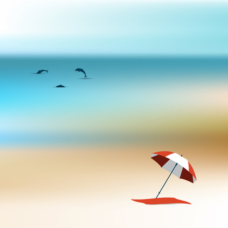 Quiet sunny day on the beach  Background vector illustration  のイラスト素材