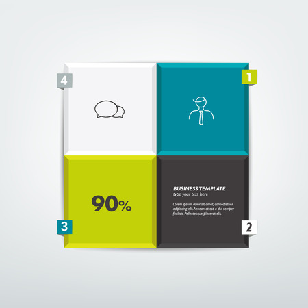 Numbered template  Infographic vector  のイラスト素材