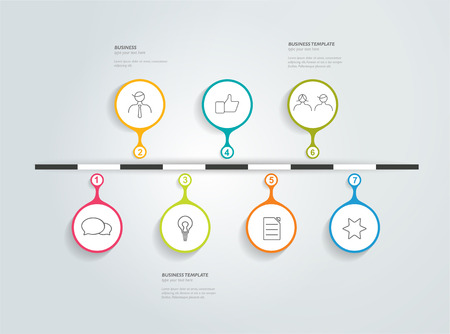 Timeline infographic  Minimalistic flat template  Vector  のイラスト素材