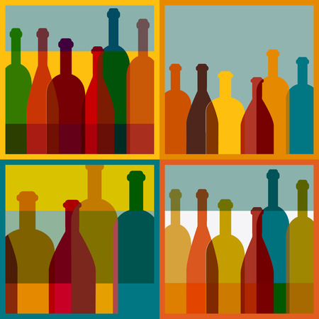 Wine bottle illustration  Vector  のイラスト素材