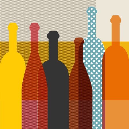 Wine bottle illustration  Vector  のイラスト素材