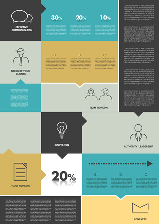 Big flat tab. Infographics template.のイラスト素材