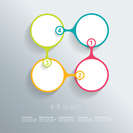 Circle step by step template. Business color vector. Infographic.のイラスト素材
