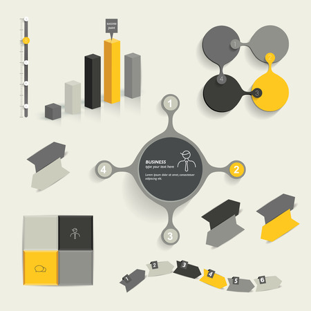 Infographic set elements. Business collection. Vector. のイラスト素材