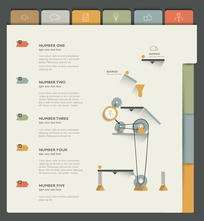 Sample print or web page. Infographics template.のイラスト素材