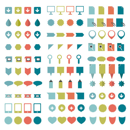 Big set of flat icons.のイラスト素材