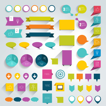 Collections of infographics flat design elements. Vector illustration.