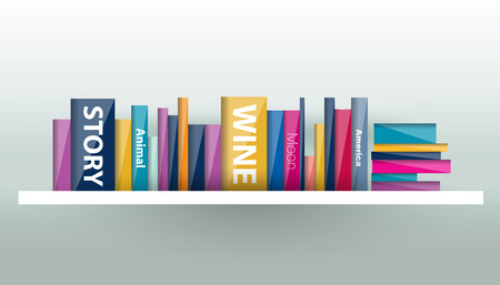 Book shelf. Plastic illustration. Vector.のイラスト素材
