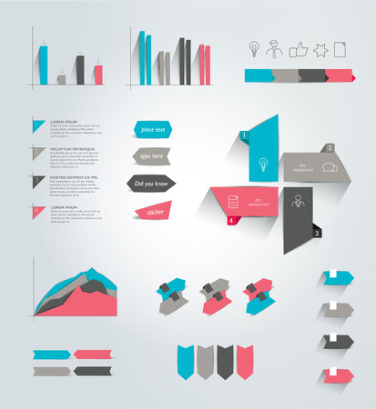 Big set of flat infographic elements. Layout template. Vector.のイラスト素材